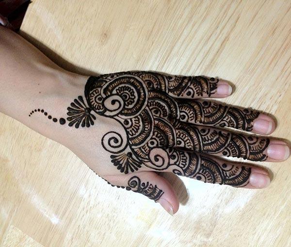 captivating intricate finger mehendi design