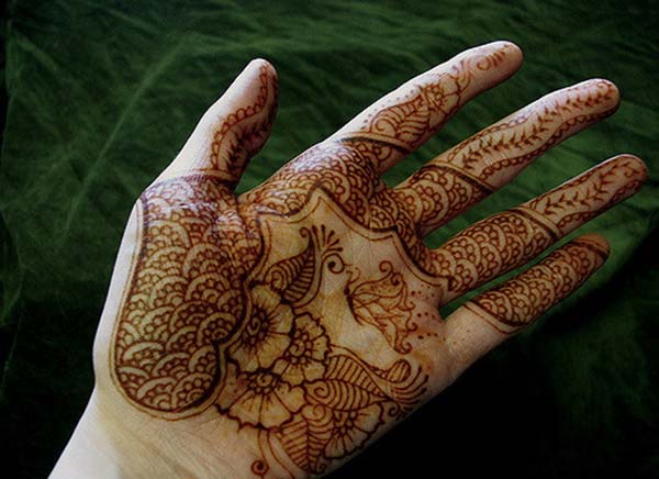 Floral and Paisley Mehndi Design on Palm
