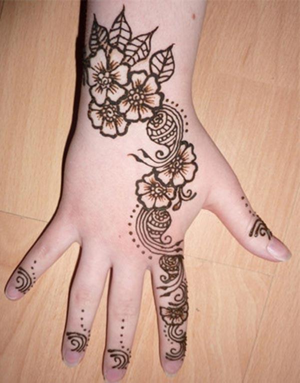 Pretty floral backhand mehndi design