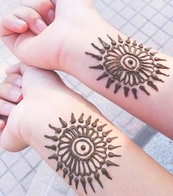 easy henna sun designs