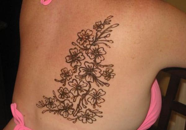 lovely floral mehndi design for back