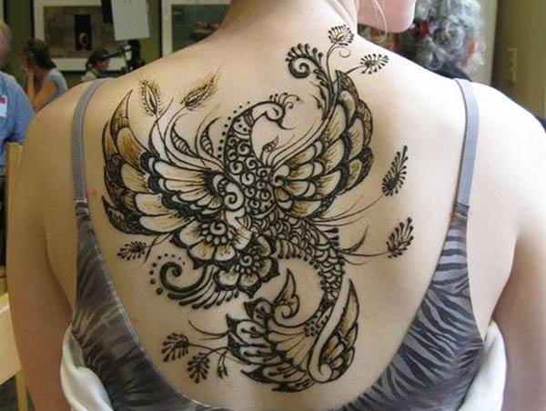 peacock Mehandi design for back 