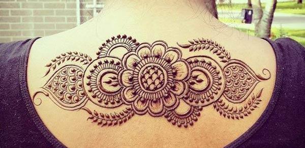 flower pattern mehndi design for back