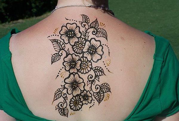 traditional floral mehndi design for back