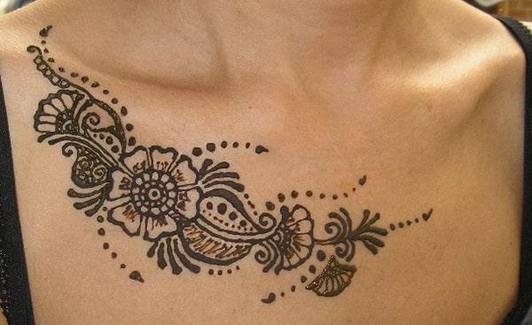 traditional mehndi design for chest