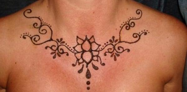 simple and attractive mehndi design for chest