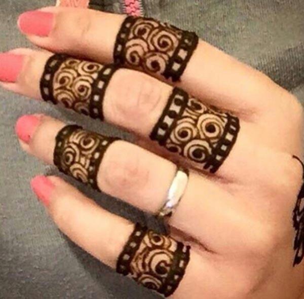 modern mehendi design for fingers