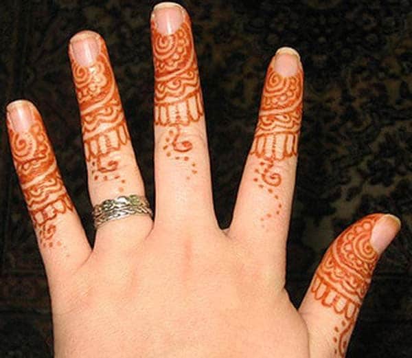 traditional mehndi design for fingers