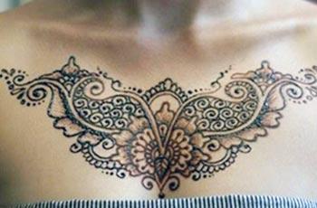 chest mehendi designs for women