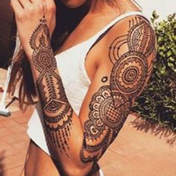 mandala mehndi design for full arm