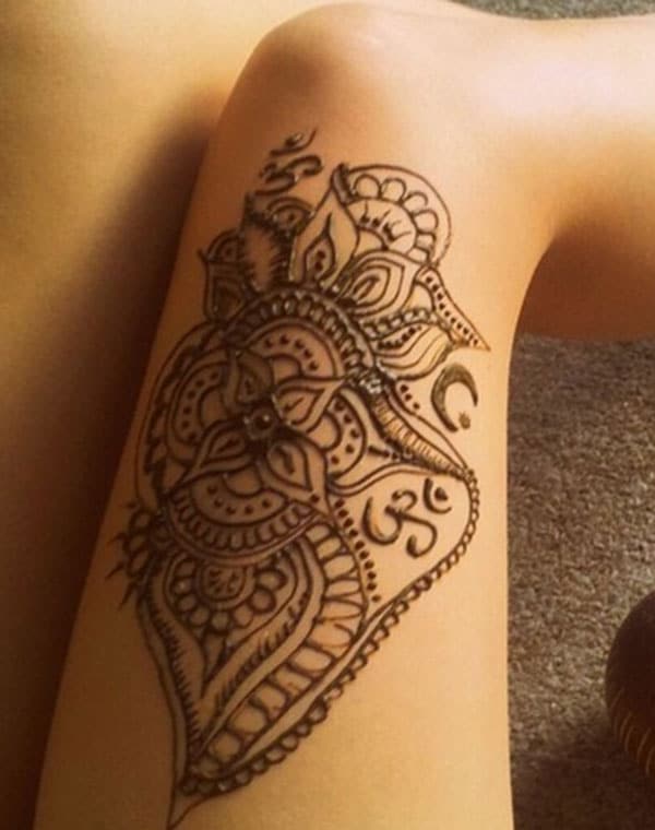 indian Mehandi design for thighs