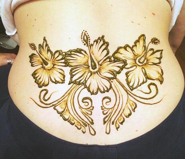 Floral Lower Back Mehndi Design For Women