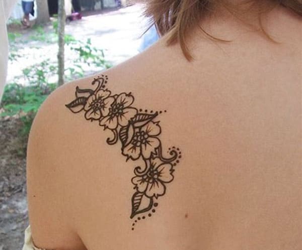 Floral Vine Shoulder Mehendi Design