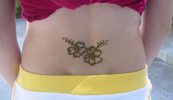 Flower Mehendi Design on Lower Back