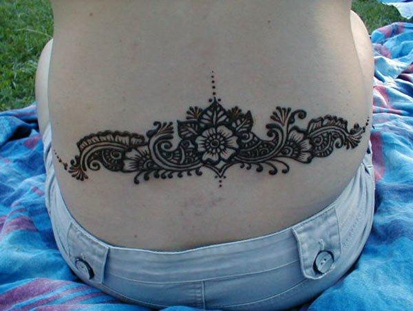 Prepossessing Lower Back Mehendi Design Band