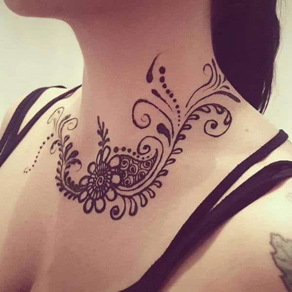 A breathtaking neck mehendi design for Ladies and girls