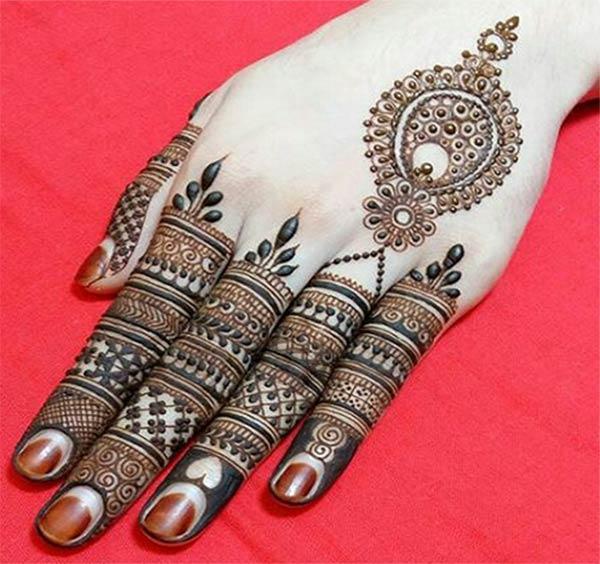 A captivating finger mehendi design for Ladies and girls